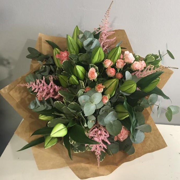 Pink Lilies & Rose Bouquet